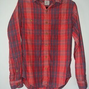 Red and Blue Plaid Men's Shirt